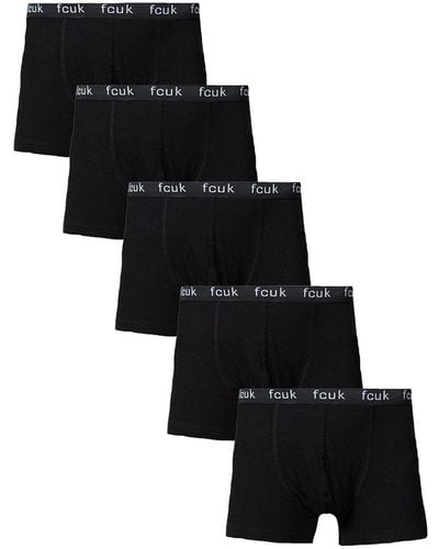 French Connection 5 Pack Cotton Boxers - Black