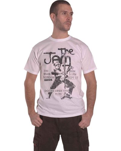 jam Live 100 Club 1977 Flyer T Shirt - Grey
