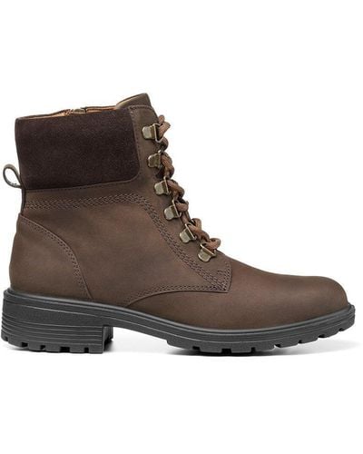 Hotter Wide Fit 'blenheim Ii' Chunky Hiker Boots - Brown