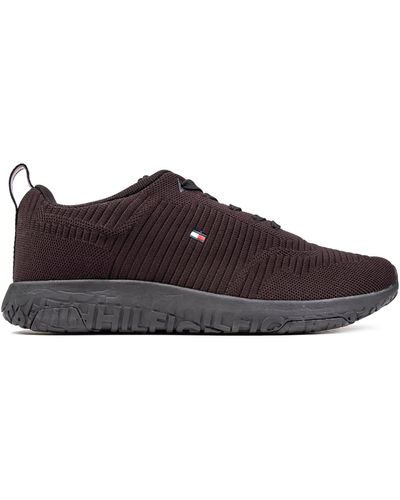 Tommy Hilfiger Corporate Knit Trainers - Brown