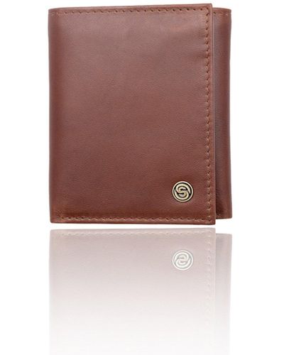 Silver Street London Greg Leather Trifold Wallet - Red
