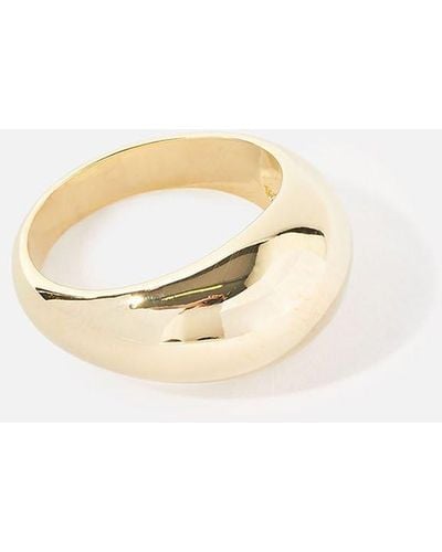 Accessorize Gold-plated Chunky Dome Ring - White