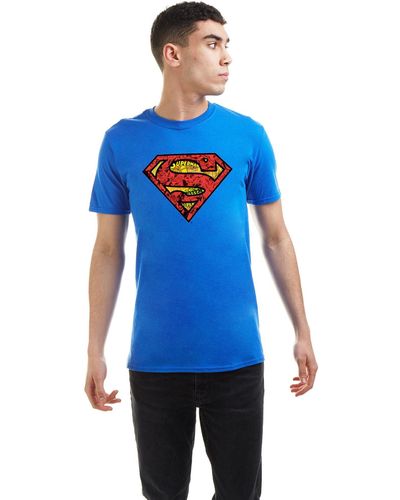 Dc Comics Superman Comic Collage T-shirt - Blue