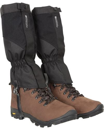 Mountain Warehouse Highland Gaiters Waterproof Full Zip Hook & Loop Studs Boots - Black