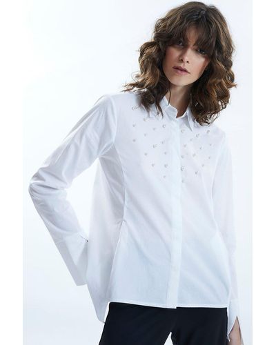 James Lakeland Pearl Detail Shirt White