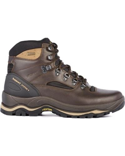 Grisport Quatro Waxy Leather Walking Boots - Brown