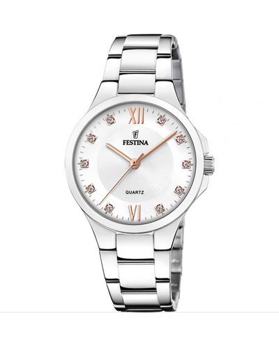 Festina Mademoiselle Stainless Steel Classic Analogue Quartz Watch - F20582/1 - White