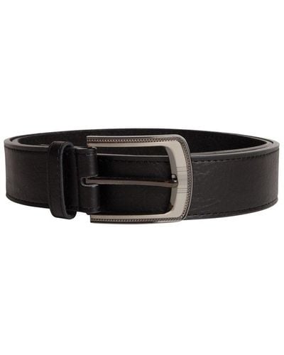 Duke Clothing Samuel Large Buckle Leather Belt - Black