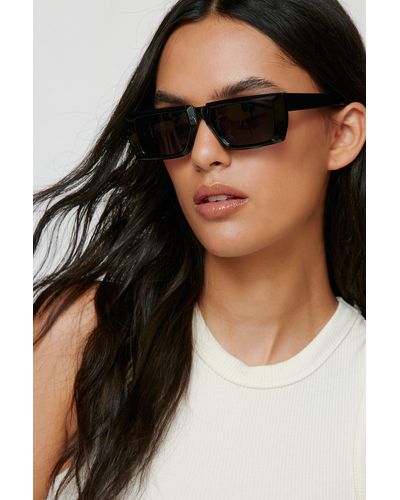 Nasty Gal Square Lens Sunglasses - Black
