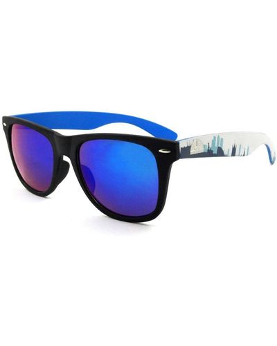 East Village Classic Sandler Retro Sunglasses - Blue