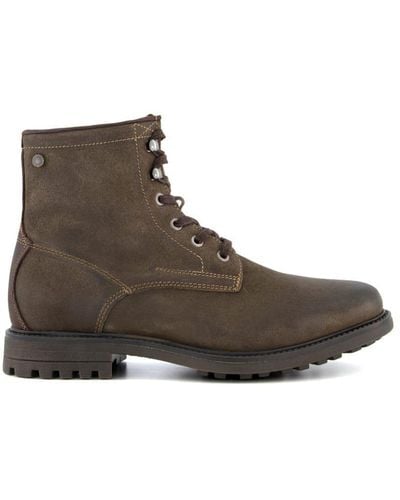 Dune 'credit' Leather Walking Boots - Brown