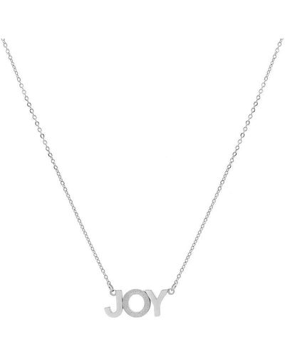 Joy by Corrine Smith Joy Positive Affirmation Necklace Silver Plated - Blue