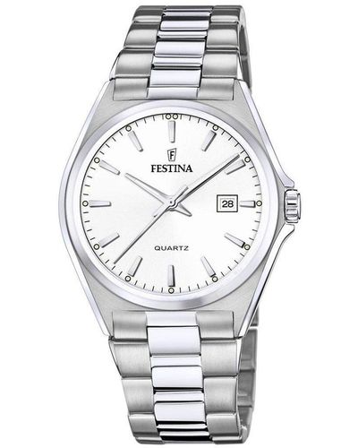 Festina Stainless Steel Classic Analogue Quartz Watch - F20552/2 - White