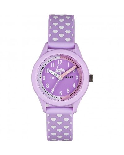 Hype Plastic/resin Fashion Analogue Quartz Watch - Hyk020v - Purple
