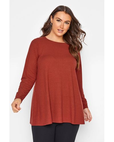 Yours Long Sleeve Swing Top - Red