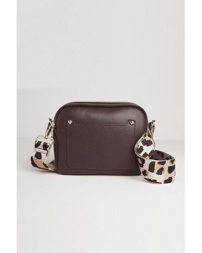 Betsy & Floss Crossbody Bag With Leopard Strap - Brown