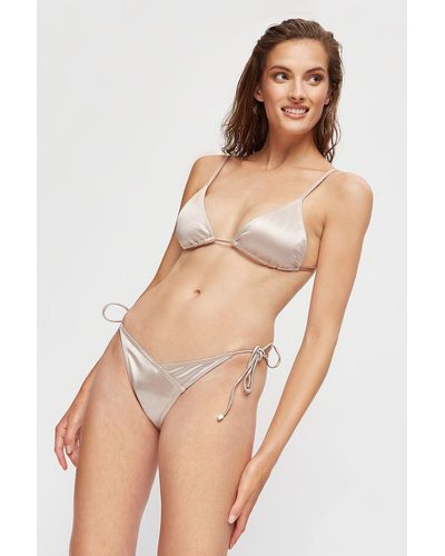 Dorothy Perkins High Shine Triangle Bikini Set - Natural