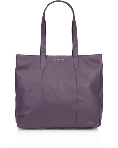 Silver Street London Amber Leather Large Tote Bag - Purple