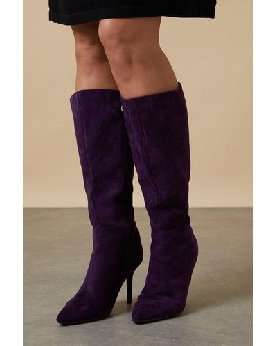 Wallis Hermione Medium Stiletto Knee High Boots - Blue
