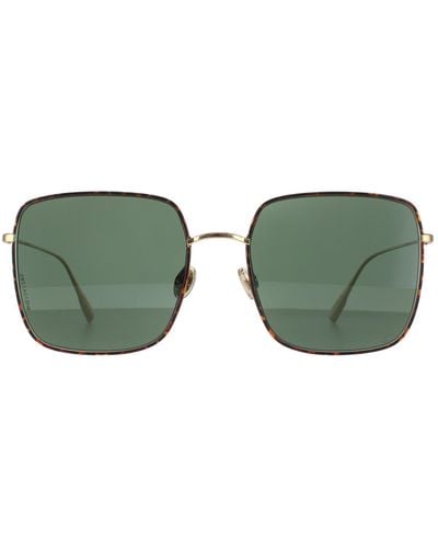 Dior Square Gold And Havana Green Sunglasses