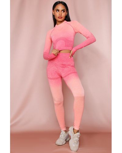 MissPap Ombre Detail Seamless Legging Set - Pink