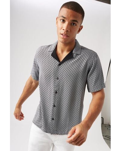 Burton Black Geo Print Shirt - Grey