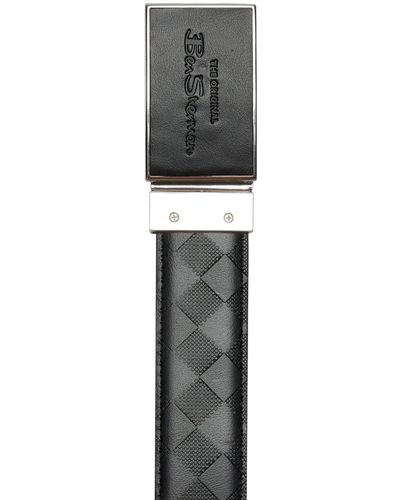 Ben Sherman Isfield Black & Black Pattern Reversible Belt - Grey