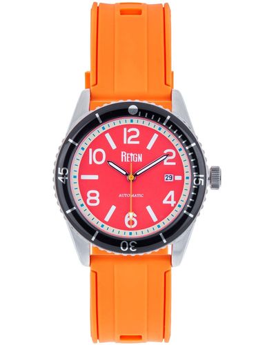 Reign Gage Automatic Watch W/date - Red/orange - Pink