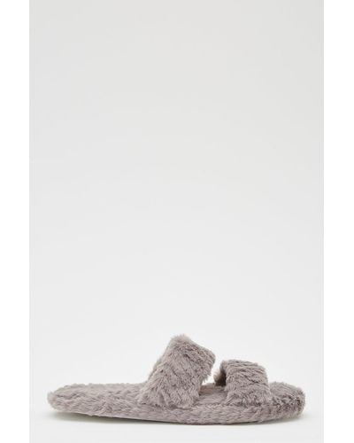 Wallis Loungeable Quilted Slipper - Grey