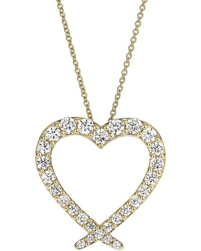 Created Brilliance Liza Yellow Gold Lab Grown Diamond Heart Necklace - Metallic