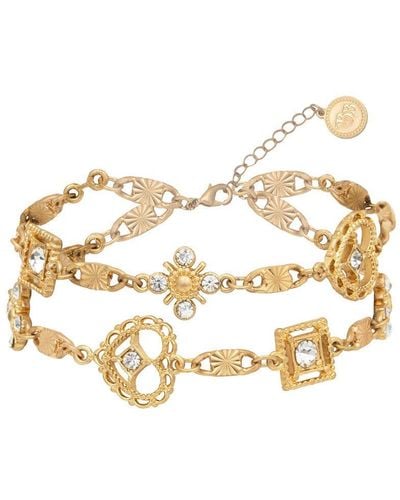 Bibi Bijoux Gold 'wear Your Heart On Your Sleeve' Double Layer Bracelet - Metallic