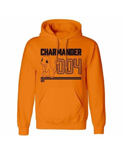 Pokemon Charmander Line Art Hoodie - Orange