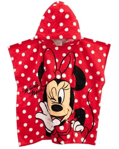 Disney Minnie Mouse Hooded Towel Poncho - Red