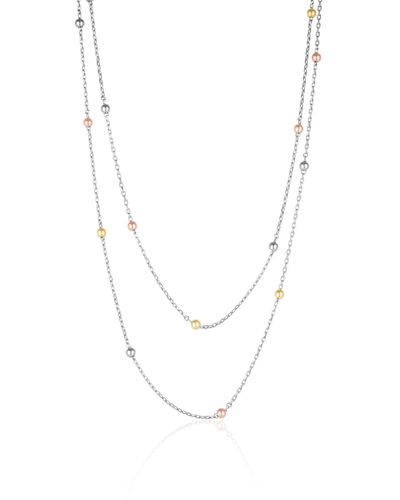 Spero London Dorissa Multicolour Sterling Silver Beaded Double Necklace - Metallic