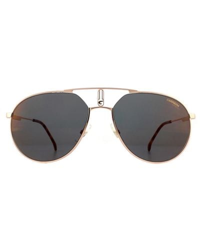 Carrera Aviator Gold Copper Grey Bronze Mirror Sunglasses