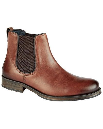 Roamer Leather Twin Gusset Ankle Boots - Brown