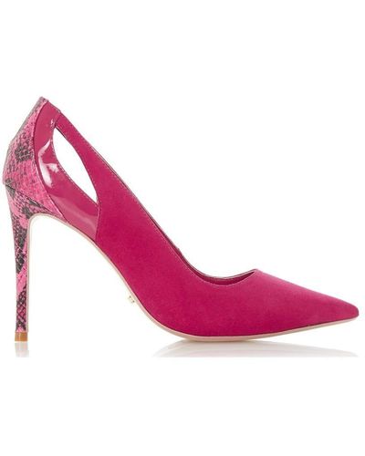 Dune 'bam Bam' Leather Court Shoes - Pink