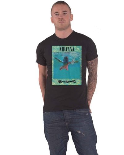 Nirvana Nevermind Ripple Overlay T Shirt - Blue