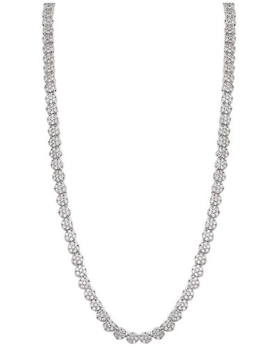 Jon Richard Rhodium Cubic Zirconia Crystal Fine Necklace - White