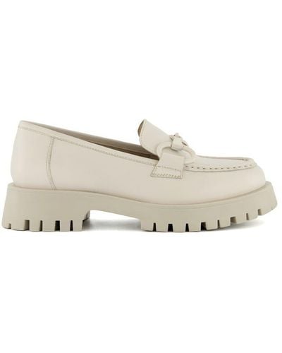 Dune 'gazed' Leather Loafers - White