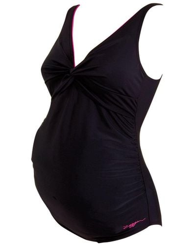 Zoggs Hayman Maternity One Piece - Black And Pink - Blue