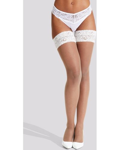 Ann Summers Lace Top Stockings - White