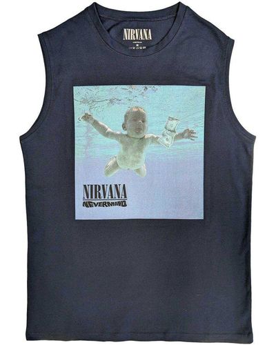 Nirvana Nevermind Album Cotton Tank Top - Blue