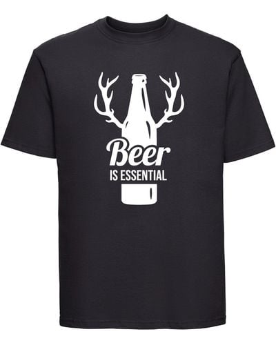 60 SECOND MAKEOVER Beer Is Essential Tshirt - Black