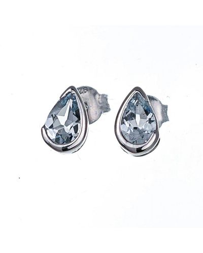 Ojewellery Aquamarine Infinity Loop Earrings - Blue