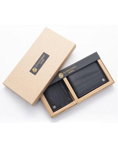 Silver Street London San Fran Leather Wallet Gift Set - Black