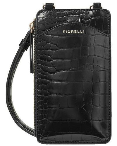 Fiorelli Aurora Phone Bag Croc - Black
