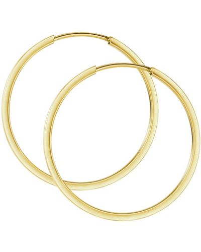 The Fine Collective 9ct Yellow Gold 20mm Square Sleeper Hoop Earrings - Metallic