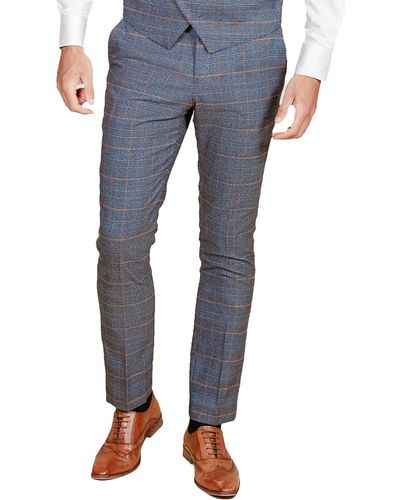 Marc Darcy Jenson Check Trousers - Blue