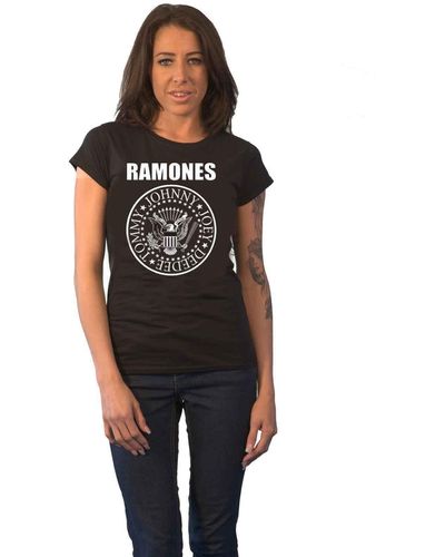 Ramones Presidential Seal Skinny Fit T Shirt - Black